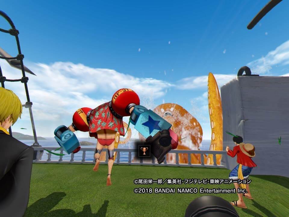 力と技の融合！（ クラーケンとの戦いで、 フランキーとロビン、両方の活躍を見る）