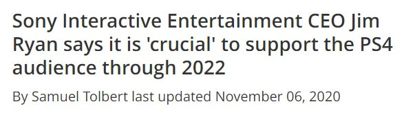 元々は2022年にPS4サポートは終了するはずだった