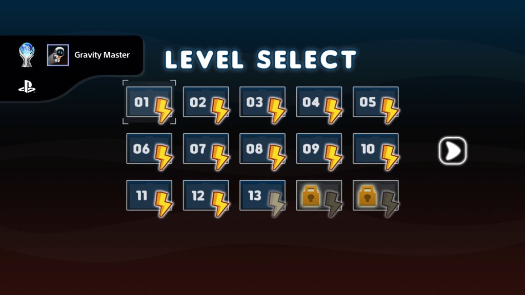 Gravity Master（Unlock all other trophies）