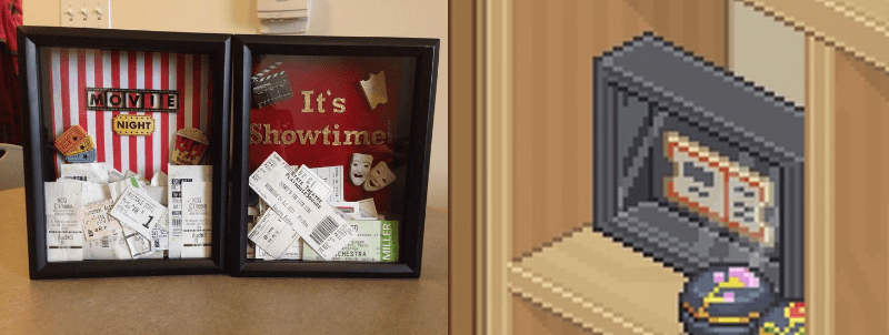 SHADOW BOX IN MOVIE TICKET