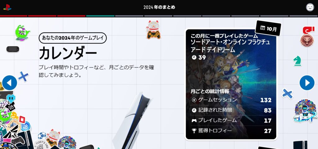 あなたの2024年のゲームプレイ / カレンダー