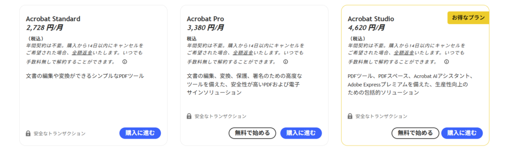 Acrobat Standard 1ヶ月 / 2,728 円