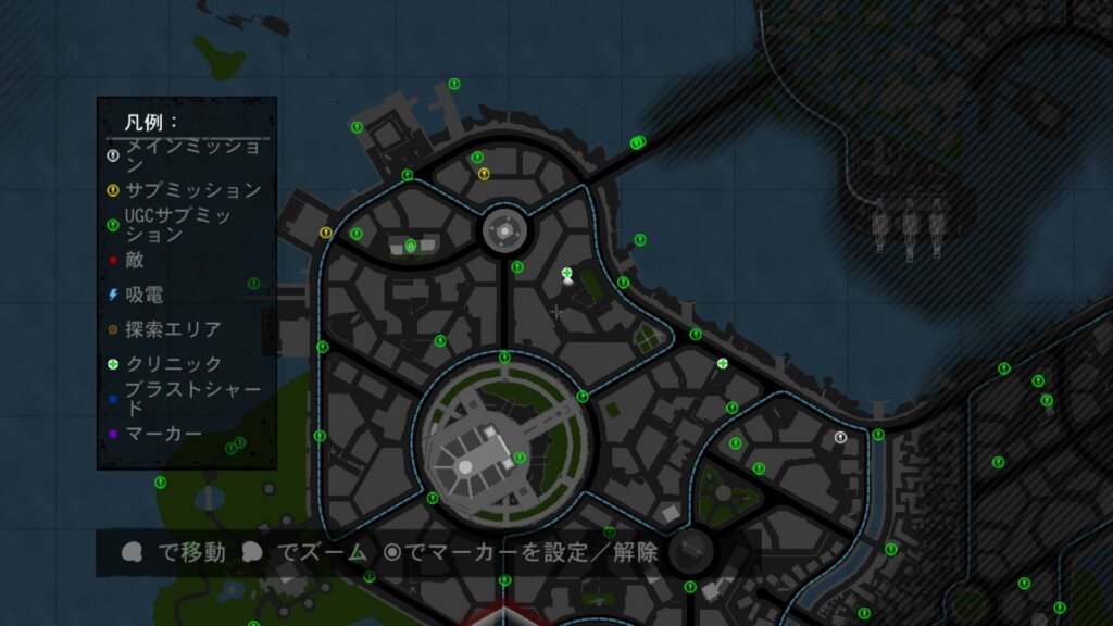 あとはSELECTボタンからマップを出して、緑色に表示されたミッションをクリアしていきます。
